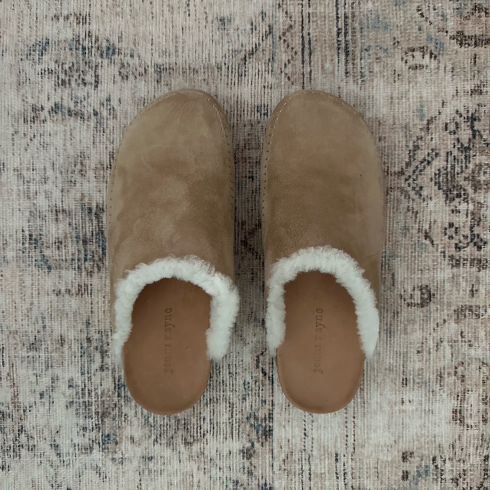 Jenni Kayne Shearling-Lined Moc Clog in Natural - Size 41